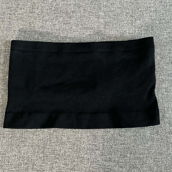 Aerie Black Ribbed Bandeau, Size Small - Picture 1 of 3